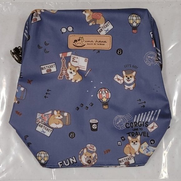 Waterproof Corgi Large Opening Makeup Cosmetic Bag - Picture 8 of 14